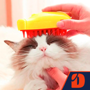 Escova a Vapor Massageadora e Removedora de Pelos para Pets