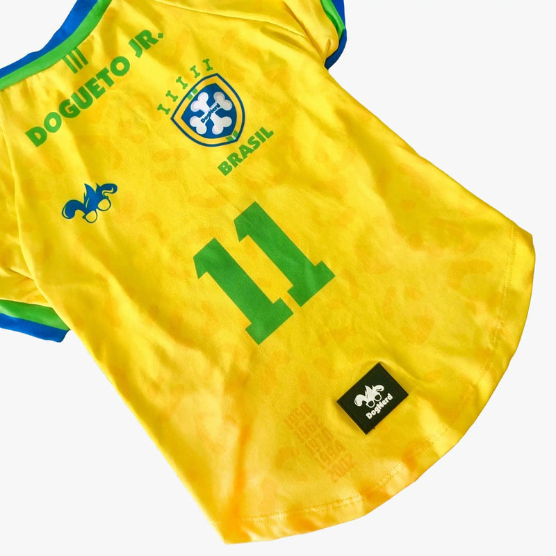 Roupinha Pet UV50+ | DogNerd camisa da seleção do Brasil