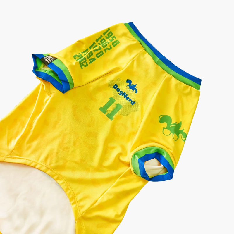 Roupinha Pet UV50+ | DogNerd camisa da seleção do Brasil