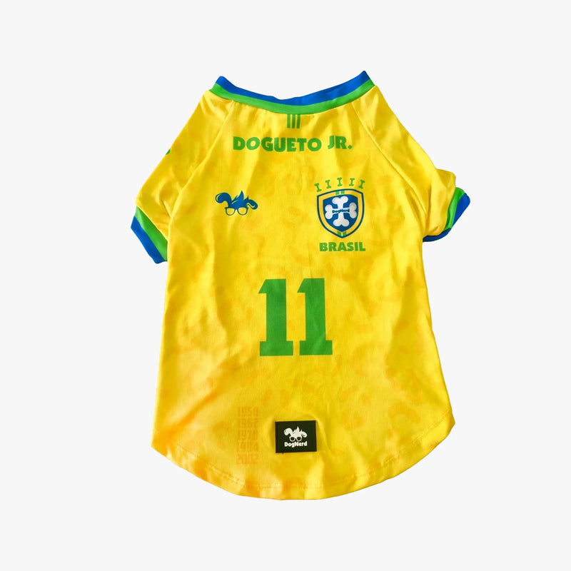 Roupinha Pet UV50+ | DogNerd camisa da seleção do Brasil