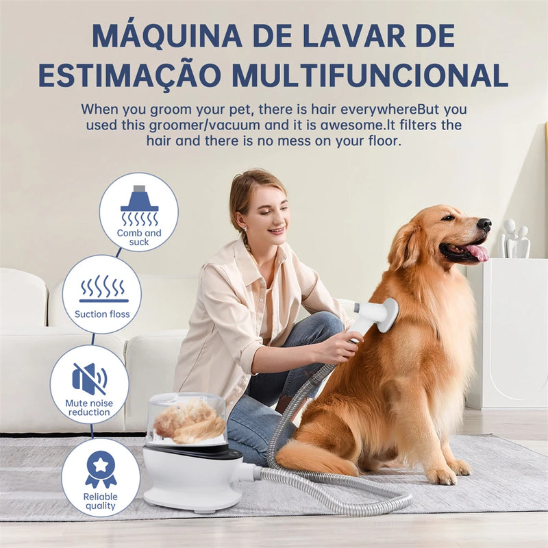 Tosquiadeira 5 em 1 Escova Aparador PET Elétrica Kit Multifuncional - Persona Acrilicos