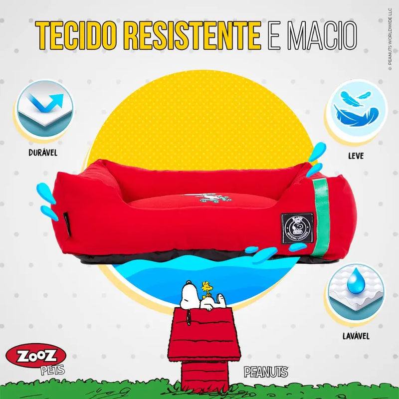 Cama para Pets Snoopy Skateboard Vermelha, Tamanho G