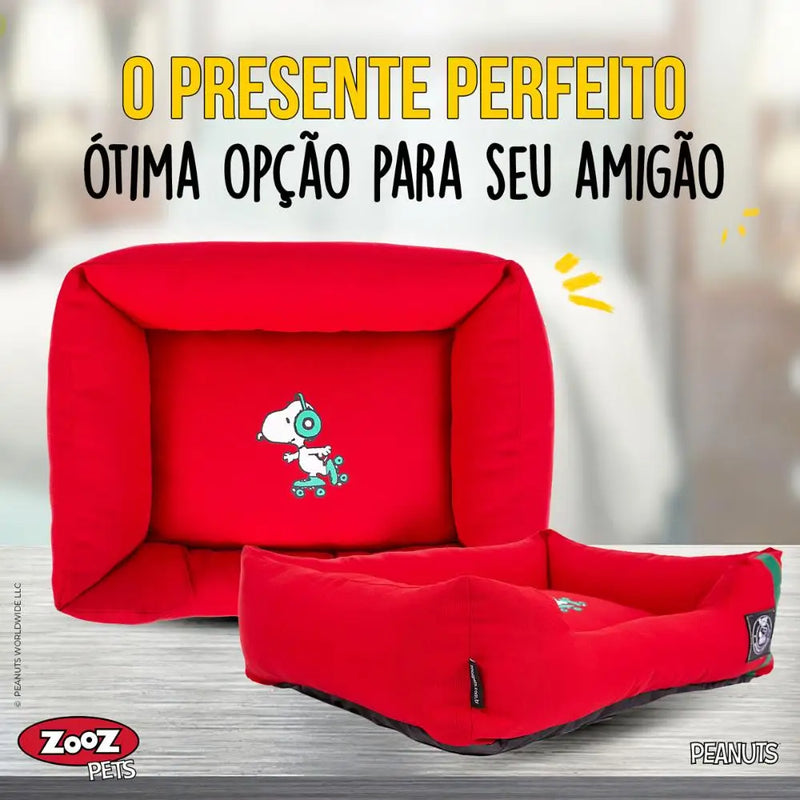 Cama para Pets Snoopy Skateboard Vermelha, Tamanho G