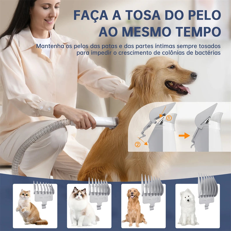 Tosquiadeira 5 em 1 Escova Aparador PET Elétrica Kit Multifuncional - Persona Acrilicos