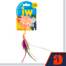 Bola com Penas e Espaço para Petiscos de Gatos - Lattice Ball Laranja