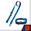 Coleira Ajustável e Guia para Cães Azul Marinho - P