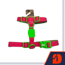 Peitoral Pet Ajustável para Todos Portes Acqua Wave Rosa com Borracha Verde