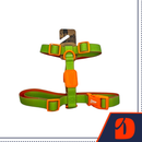 Peitoral Pet Ajustável para Todos Portes Acqua Wave Verde com Borracha Laranja