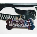 Plaquinha de Aço para Cães e Gatos - Gravada dos Dois Lados (Cachorro e gato) - com DIZERES e FOTO