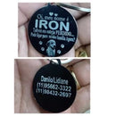 Plaquinha de Aço para Cães e Gatos - Gravada dos Dois Lados (Cachorro e gato) - com DIZERES e FOTO