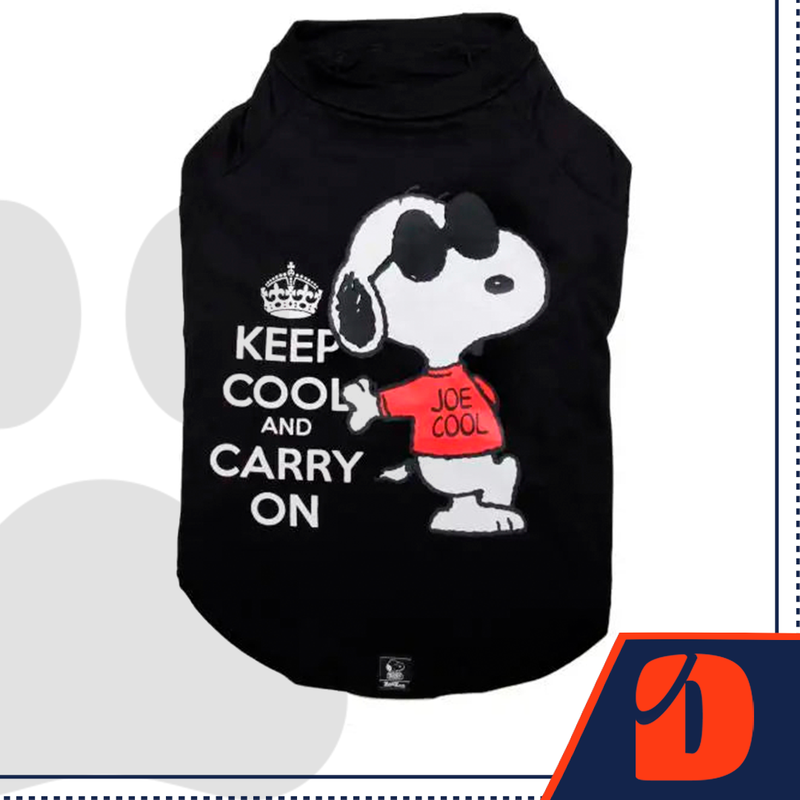 Camiseta Snoopy Keep Cool Preta para Cachorro - Tamanho PP